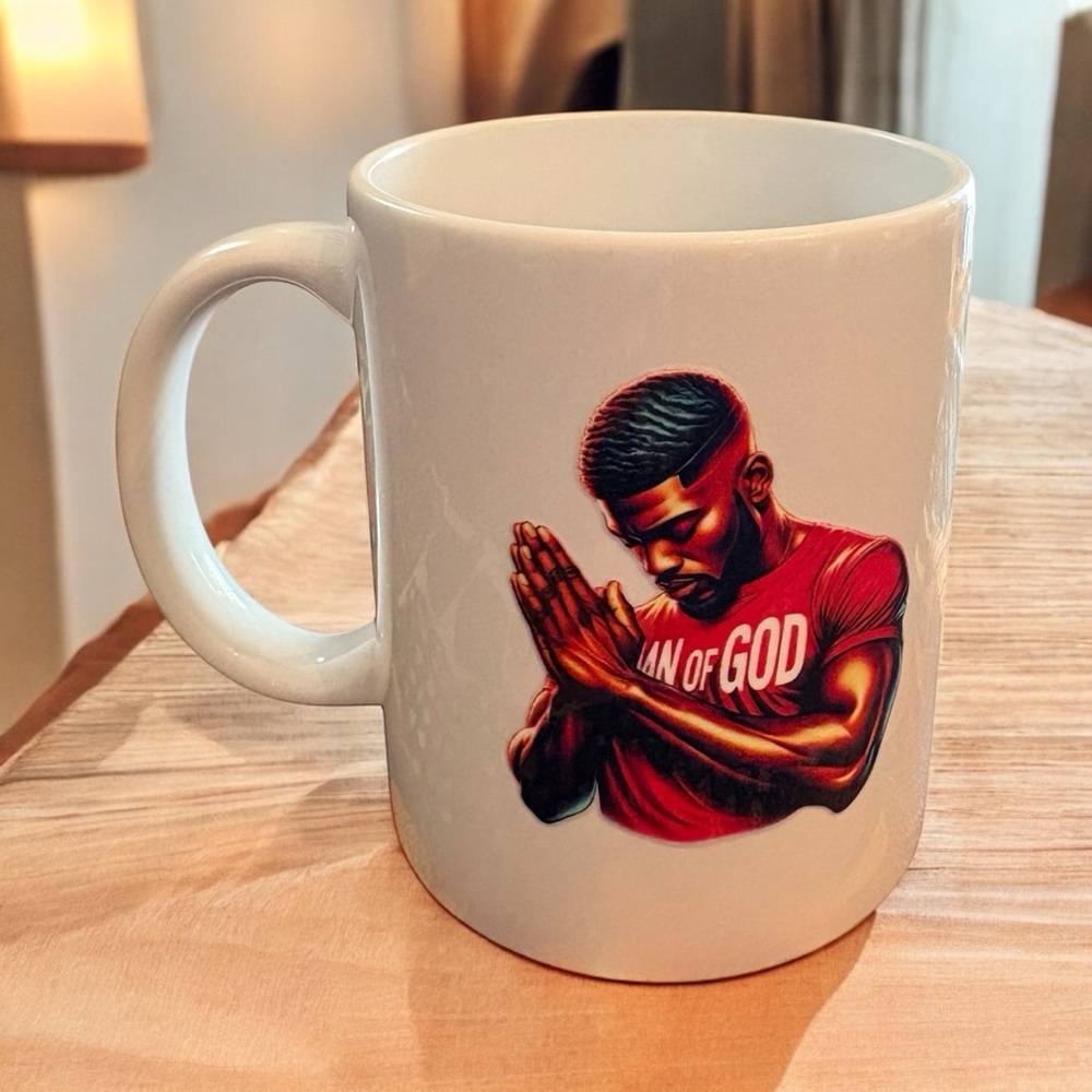 Vibrant Red and White Ceramic Mug with Bold Design